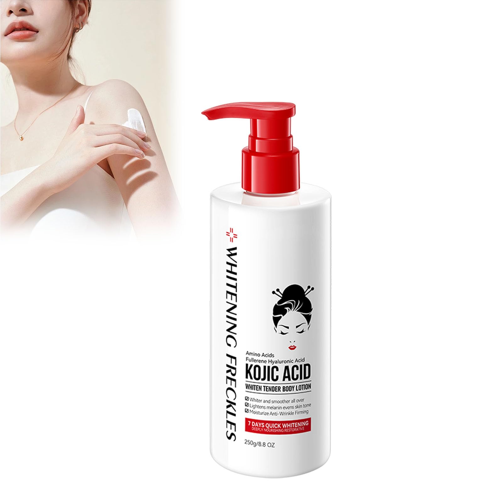 Kojisäure Aufhellende Körperlotion von Amazon, Hydratisierte Haut für Personen im Alter von 25-45 Jahren – Nacht Pflege,